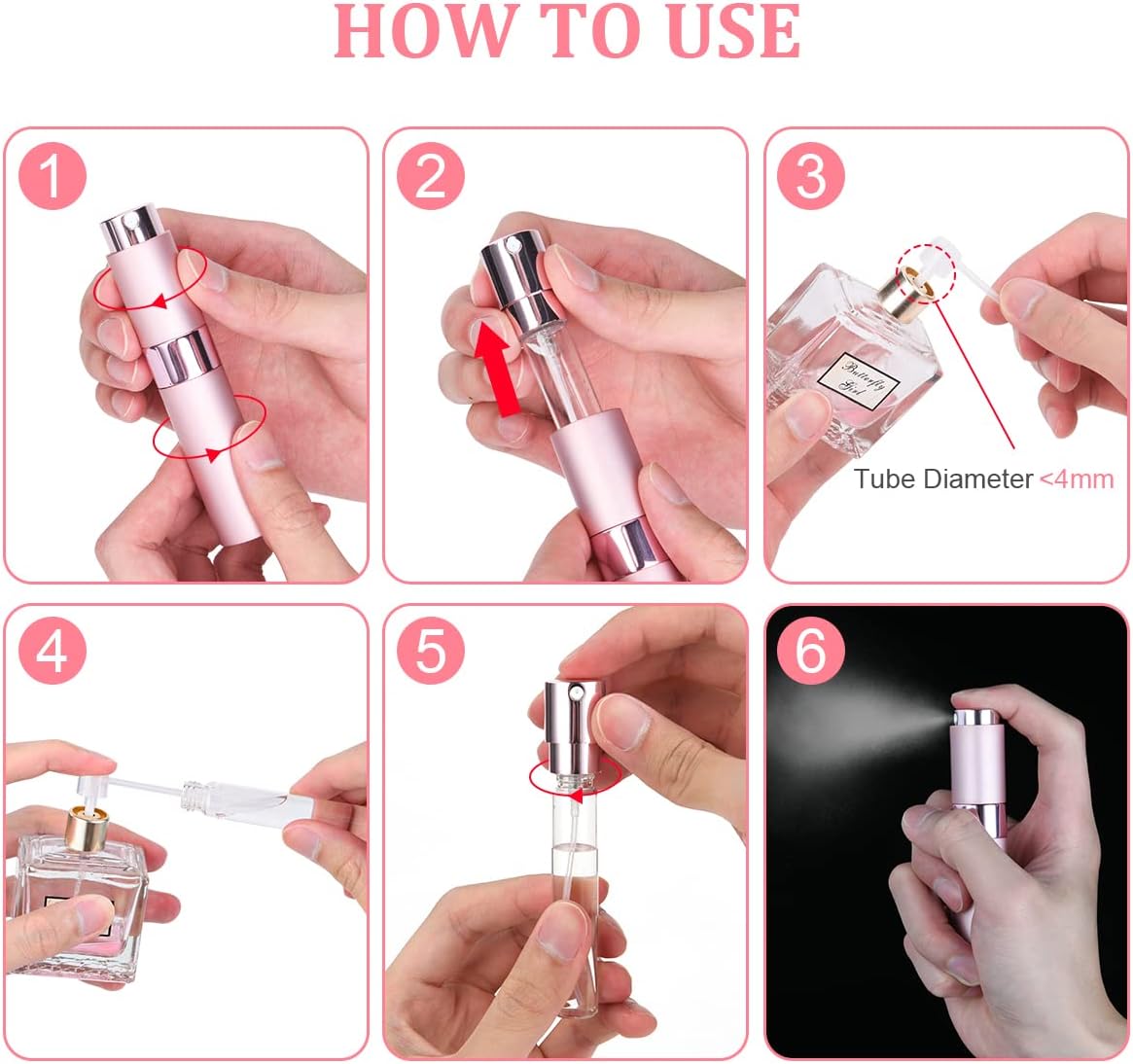 Detalle de ACWOO Atomizzatori profumo 3 pezzi 10 ml