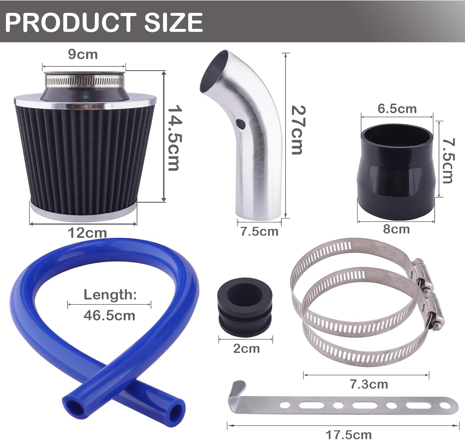 Thumbnail 1 de WateryWave Universal Cold Air Intake Kit 3" 76mm Cone Aluminium – Practical Performance Upgrade