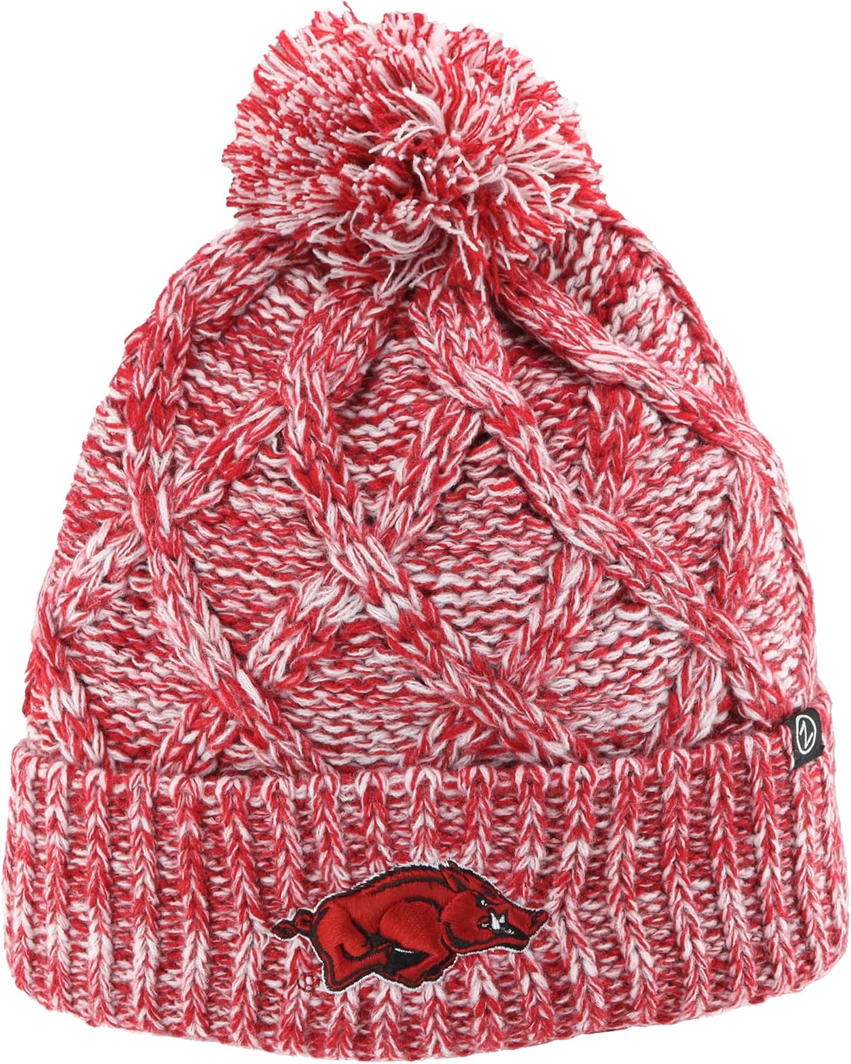 Detalle de Zephyr NCAA Women’s Heathered Icon Beanie for Arkansas Razorbacks Fans