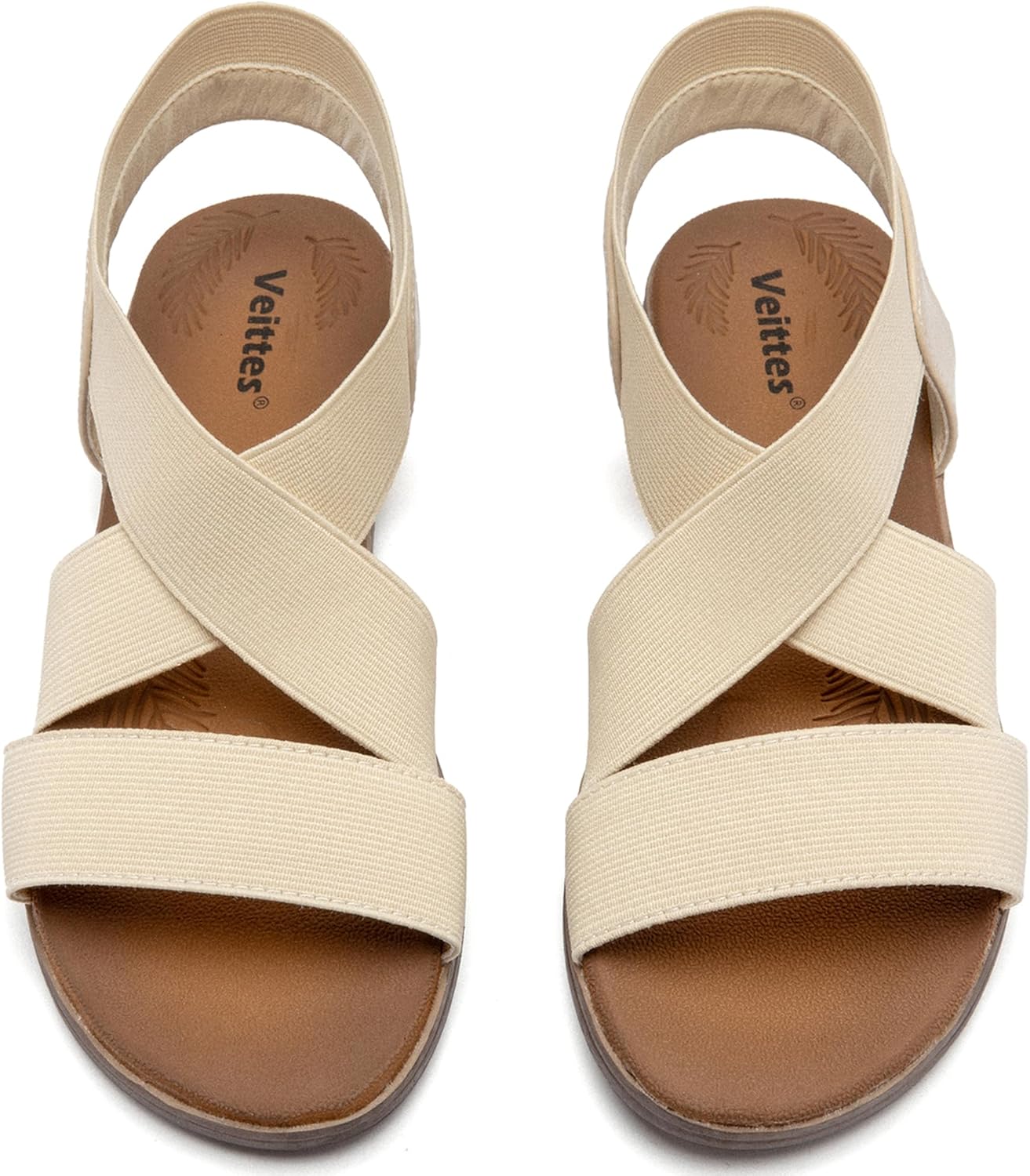 Thumbnail 6 de Veittes Women's Flat Slide Sandals – Fashionable Elastic Ankle Strap