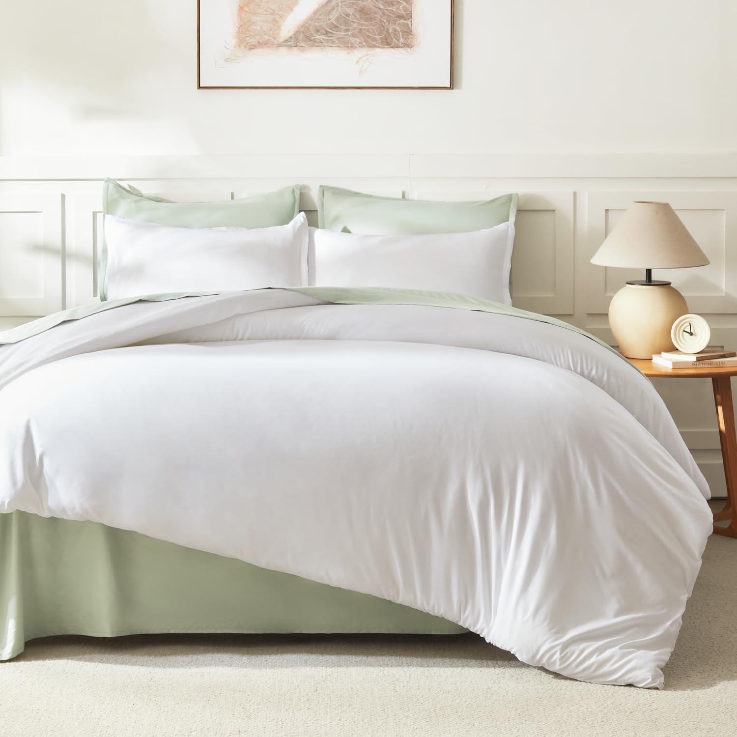Detalle de Litanika White Comforter King Size 3-Piece Lightweight All-Season Set