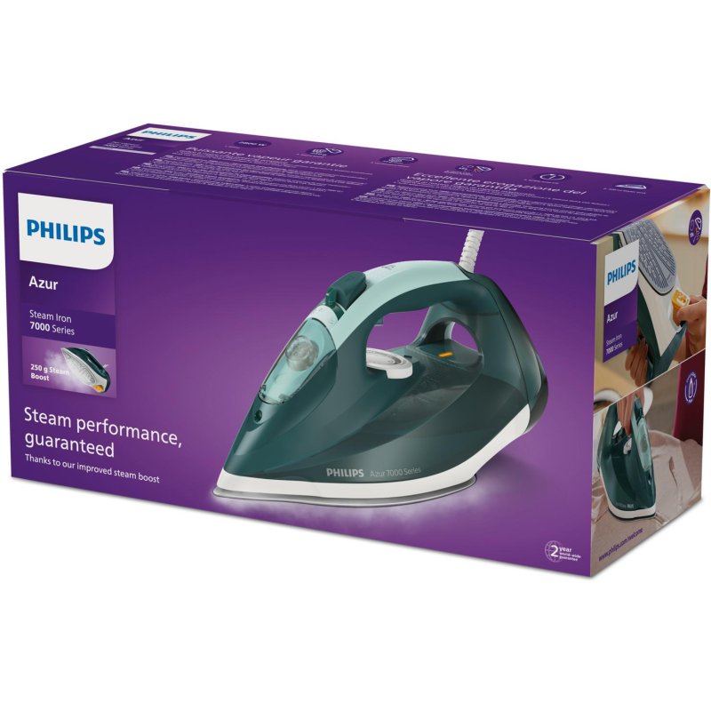 Detalle 2 de Plancha a vapor Philips 7000 Series DST7031/70 2800W SteamGlide Plus Verde Menta