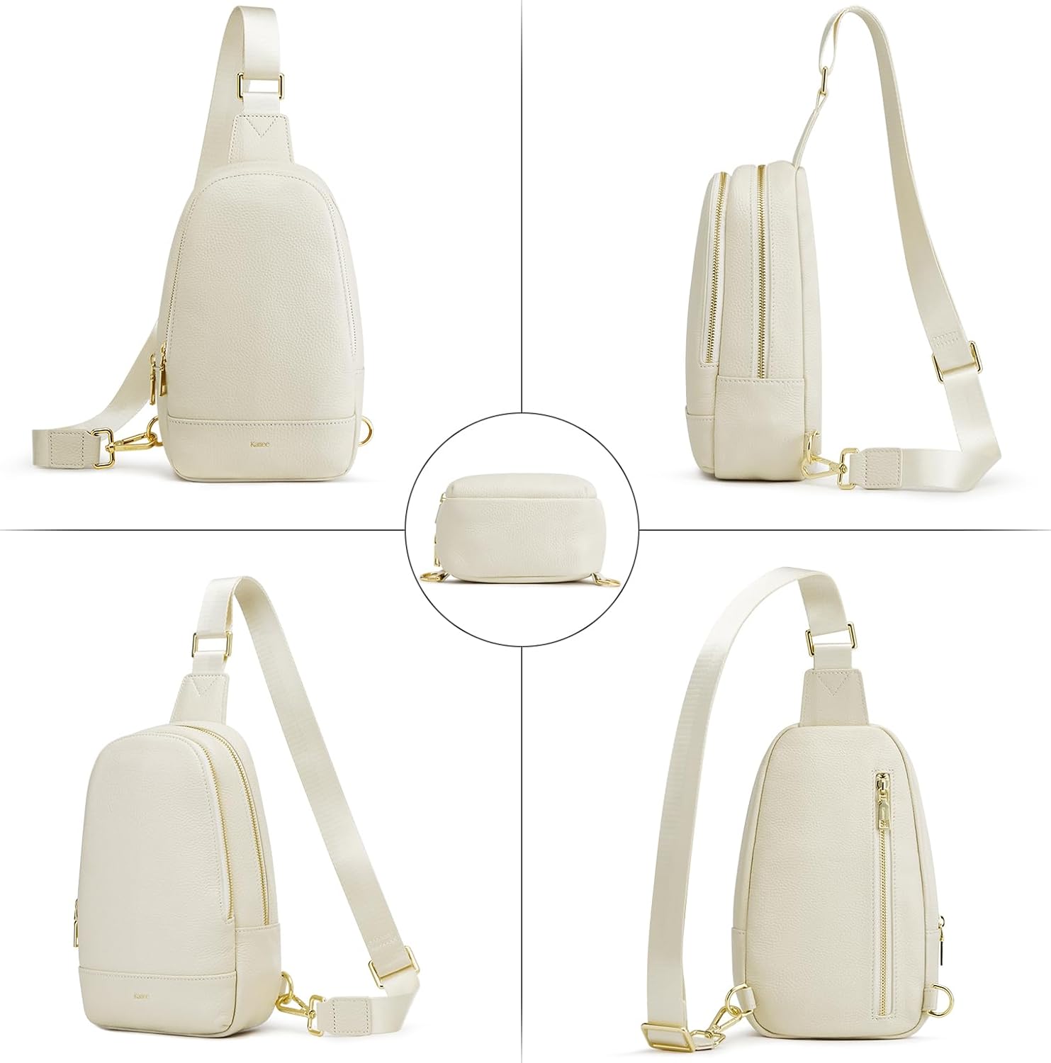 Thumbnail 6 de Kattee Leather Sling Bag for Women: Multi-Compartment Crossbody with RFID Back Pocket