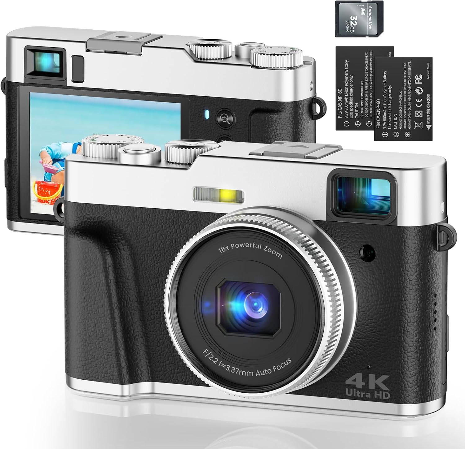 Detalle de IXNAIQY Digitalkamera 4K 48 MP mit 16× Zoom