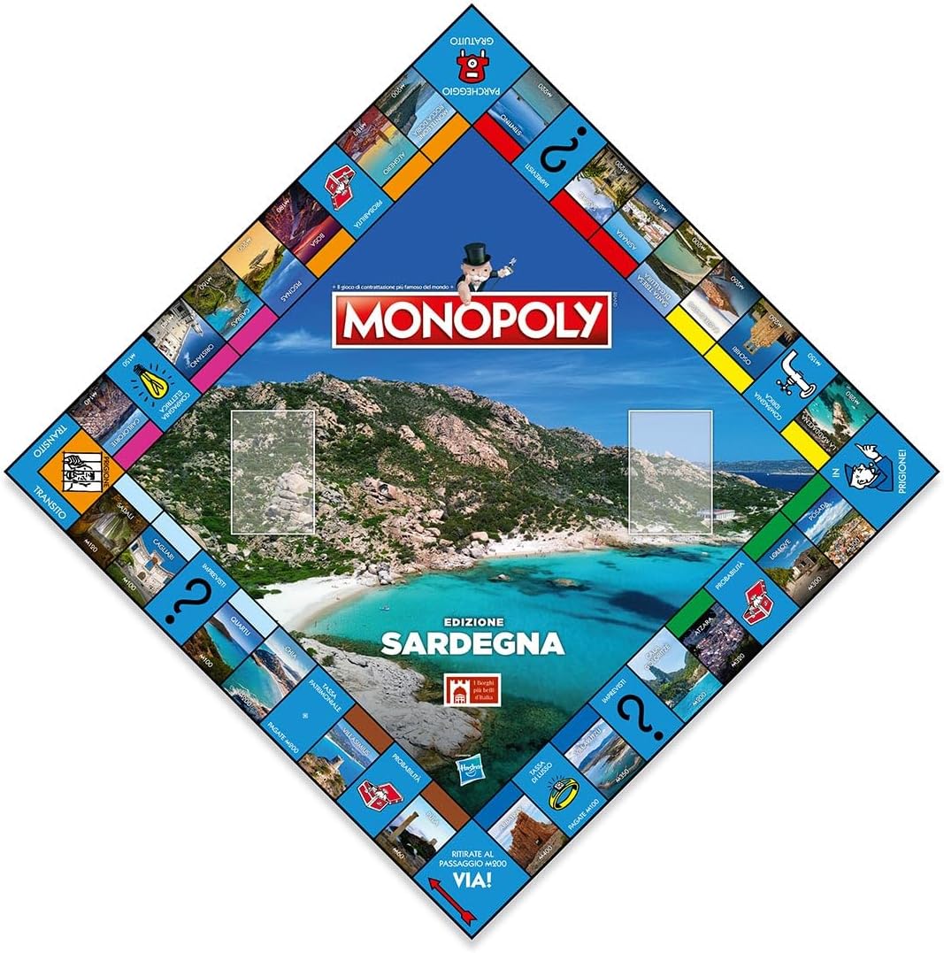 Detalle 2 de Winning Moves Monopoly I Borghi Più Belli d'Italia Sardegna – Edizione Italiana per Famiglie