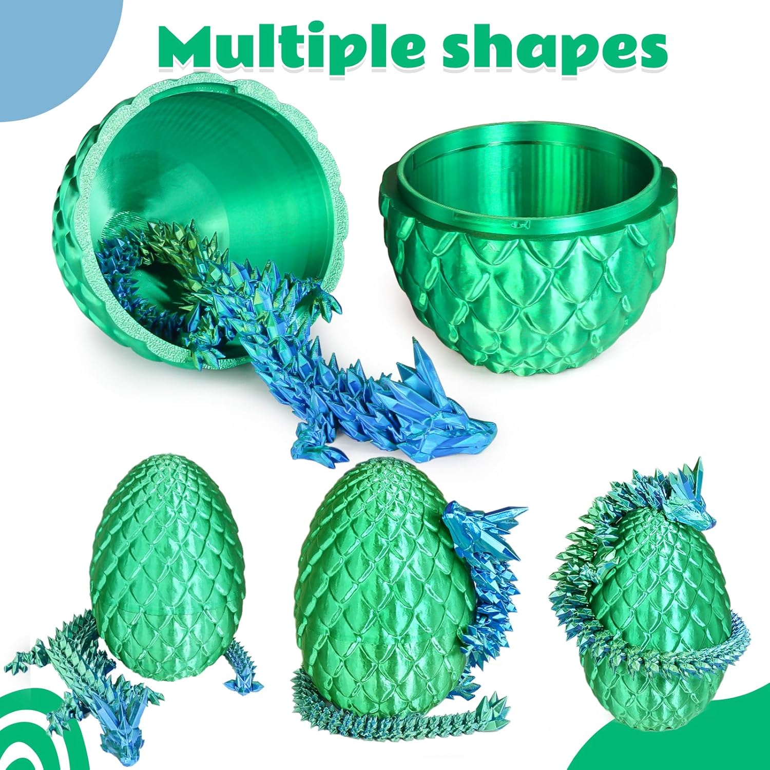 Detalle de Olee Odee Große Dracheneier – 3D-gedruckte Fidget-Spielzeuge, 18 cm Ei & 45 cm Drache
