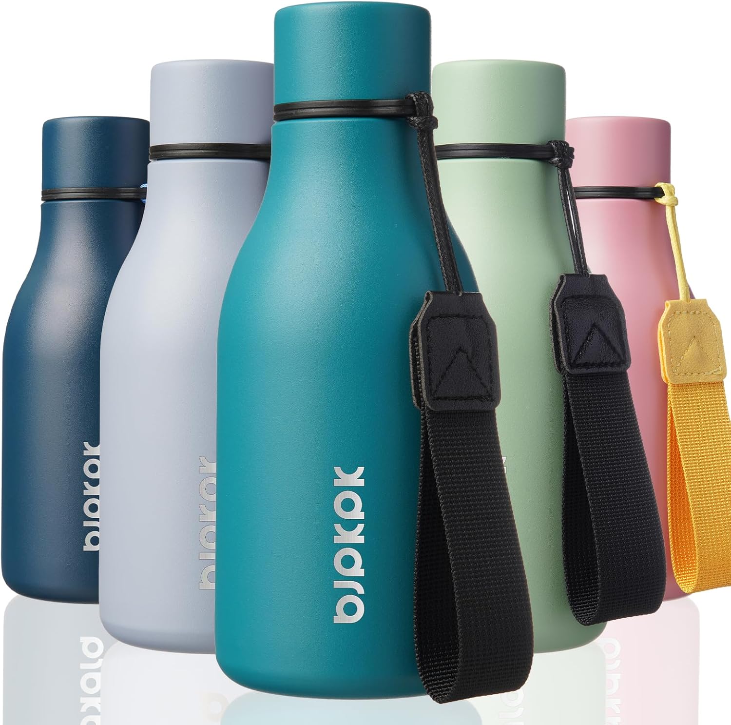 Detalle de BJPKPK EUletu thermosfles 350 ml, meerblauw, dubbelwandig en lekvrij