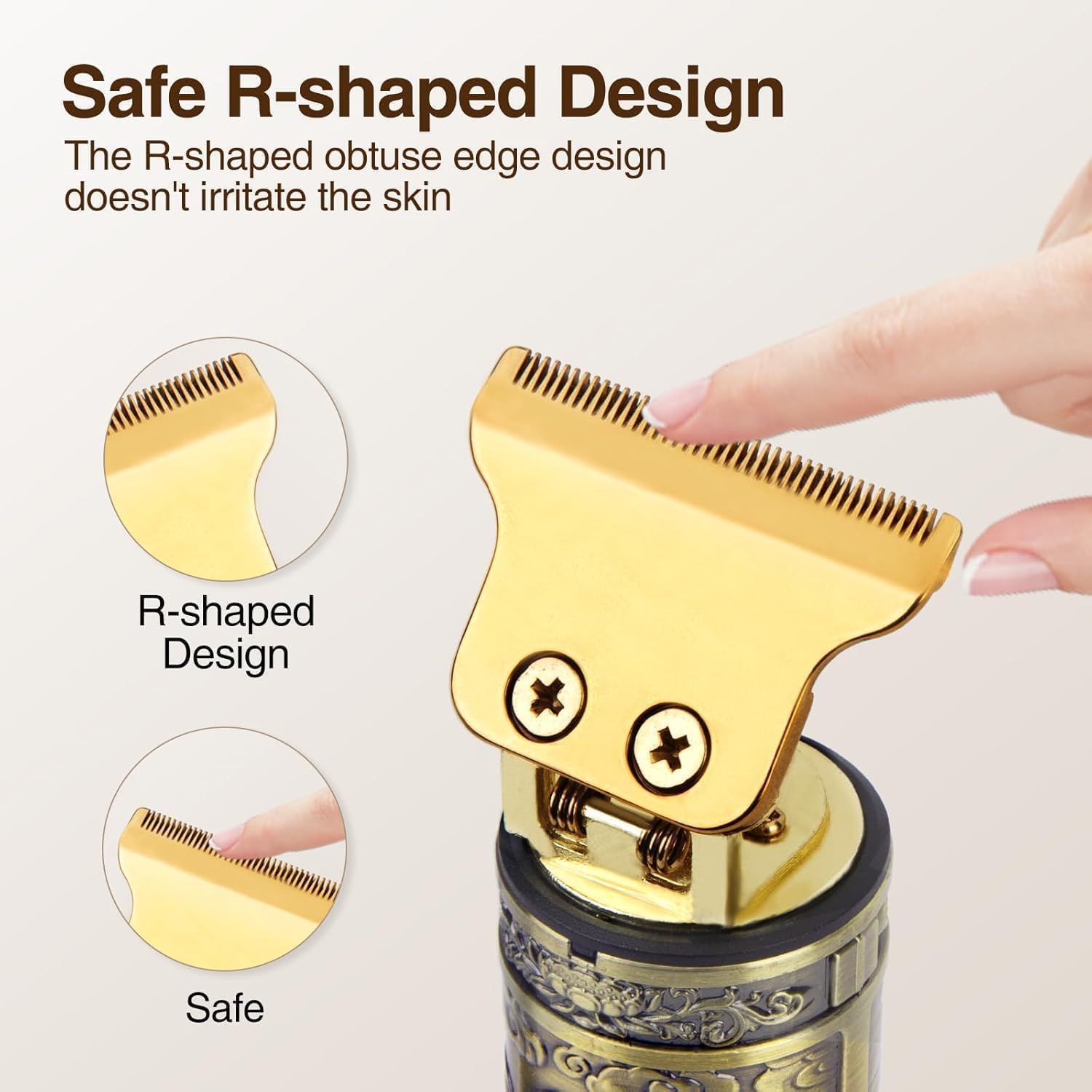 Detalle de LCD cordless beard trimmer with 1.6