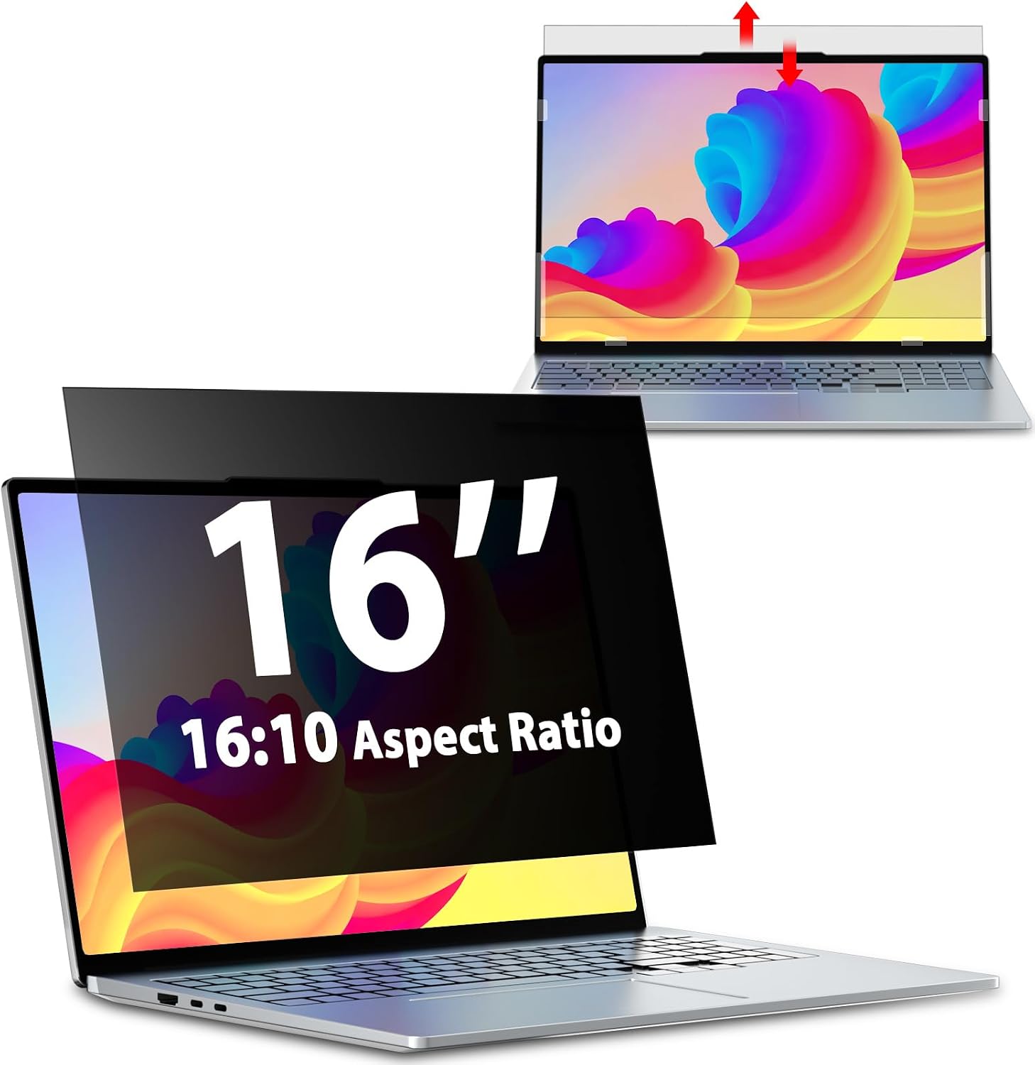 Detalle de LUSA DESIGN Sichtschutzfolie für Laptop 16 Zoll (16:10) mit Anti-Spy & Blaulicht-Filter