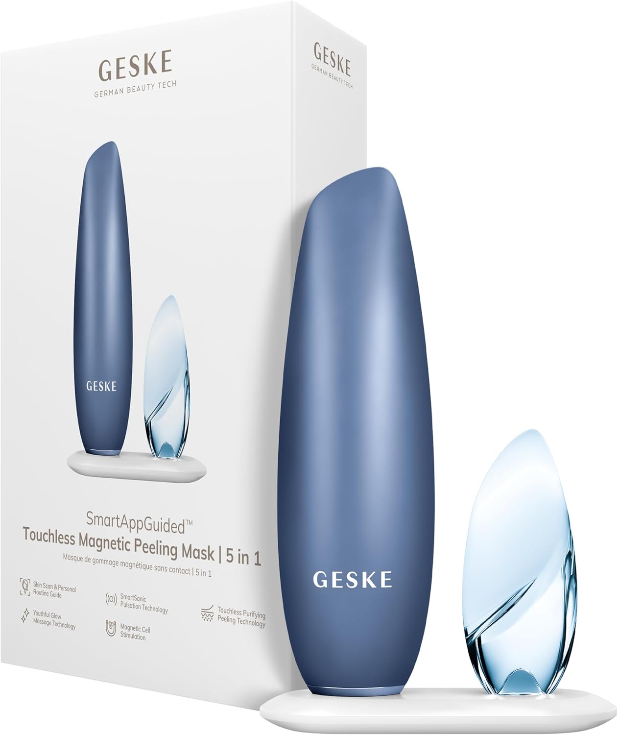 Detalle de GESKE Maschera peeling magnetica 5 in 1 SmartAppGuided: pulizia profonda e trattamento smart per viso