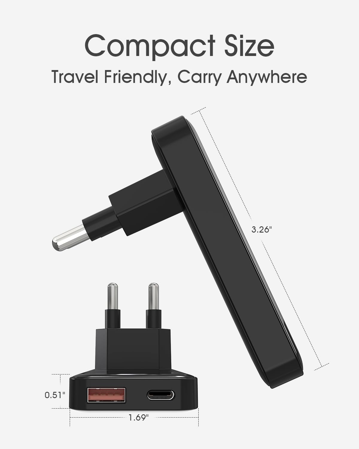 Detalle 2 de Zinooy 35 W USB-C-oplader met USB-A, twee poorten en plat ontwerp