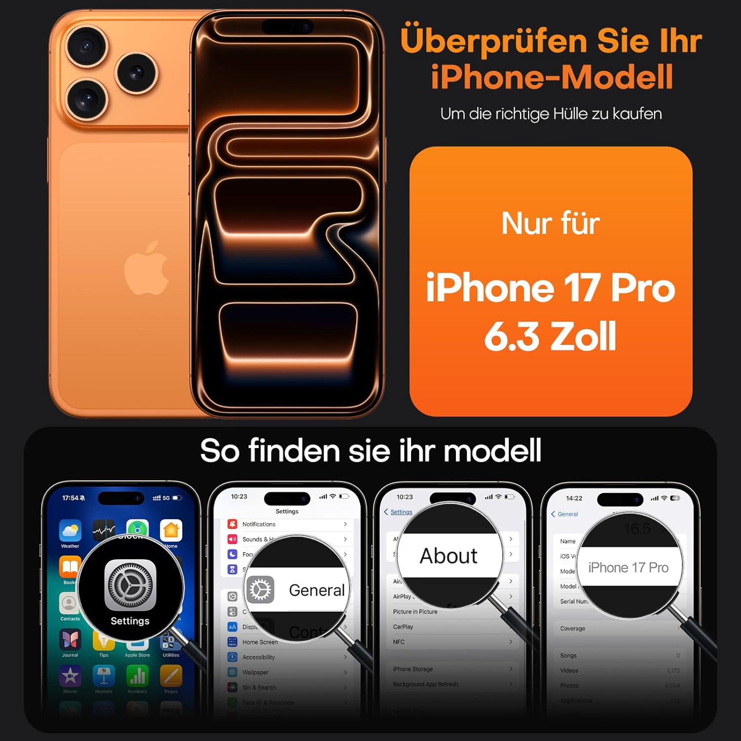 Thumbnail 1 de TAURI iPhone 17 Pro Hülle 6,3" Panzer Schutz Glasfolie