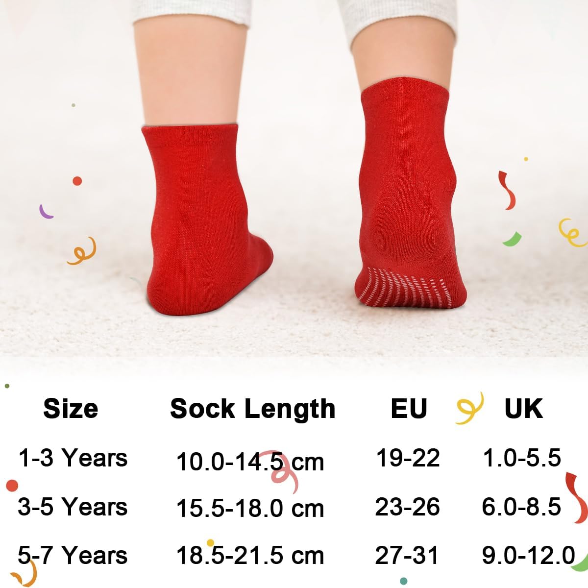Thumbnail 4 de ELUTONG Toddler Non Slip Socks (12 Pairs) – anti-skid ankle grip socks for 1–7 years