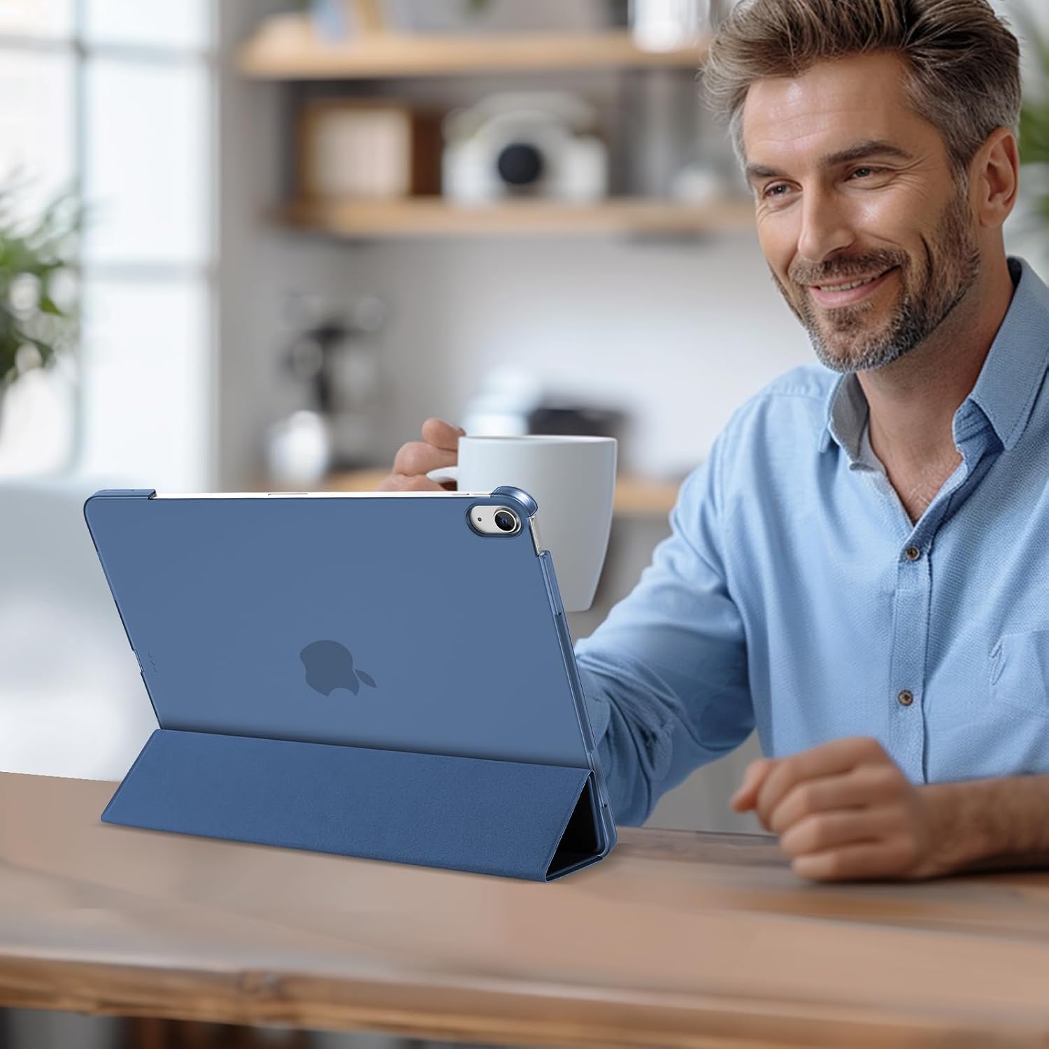 Detalle de ProCase for iPad Air 13 Inch Case M4/M3/M2 (2026/2025/2024) with Translucent Back – DarkBlue