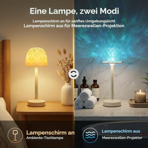 Detalle de UPXNBOR Duschlampe Wasserdicht: Ocean- und Sternenhimmel-Projektor für Bad und Schlafzimmer