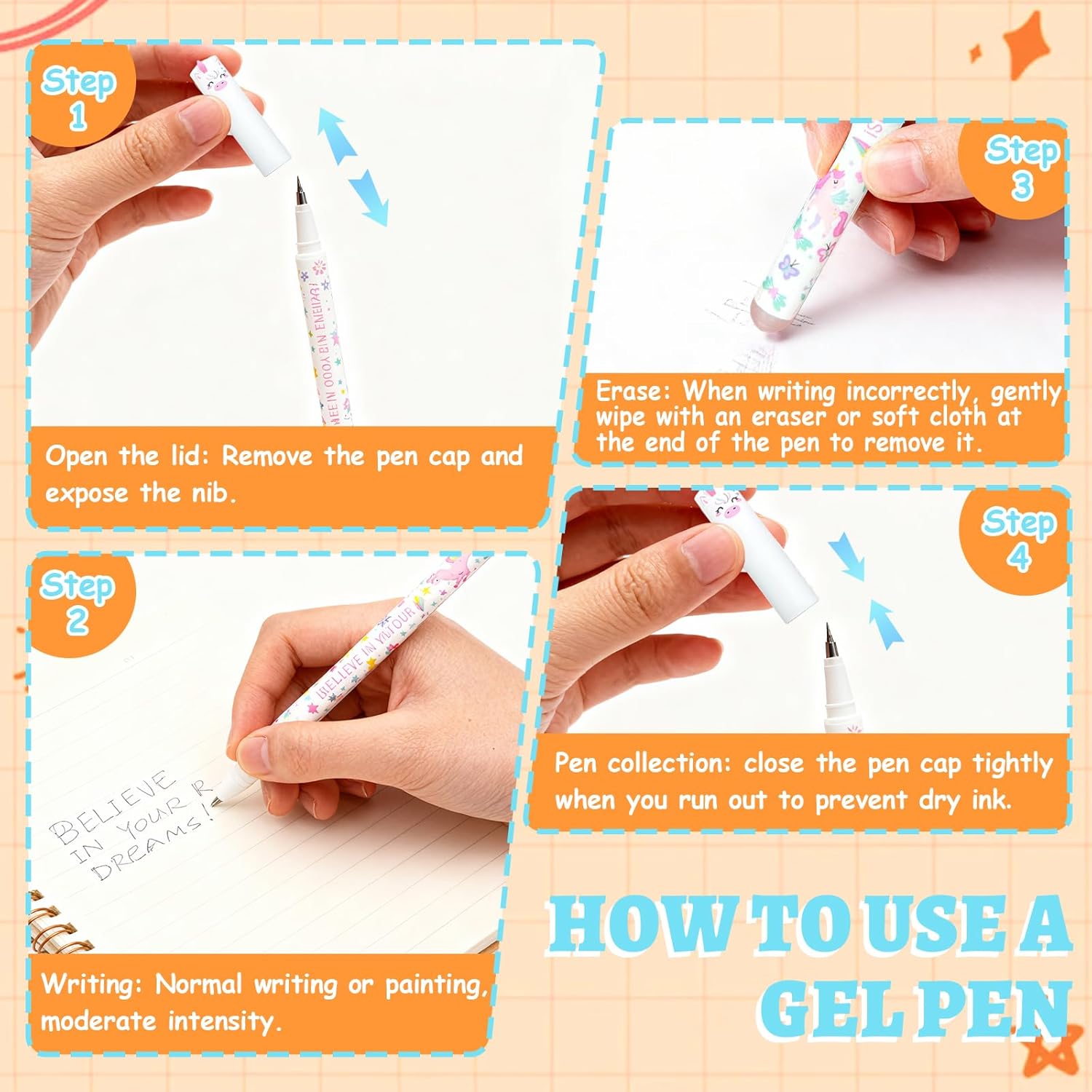 Thumbnail 3 de TULAMORIY 8 pezzi penne gel cancellabili ✏️