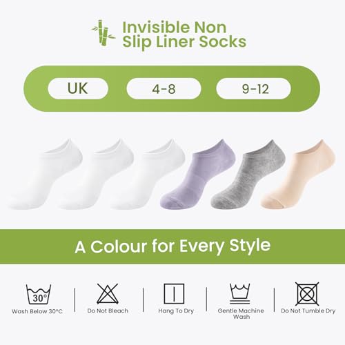 Thumbnail 7 de Niofind Bamboo Trainer Socks for Women and Men – No Show, Low Cut, Non-Slip Multipack