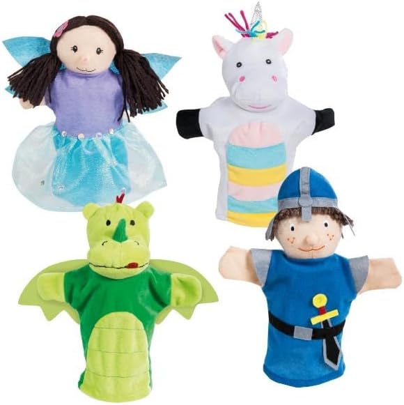 roba set van 4 handpoppen voor de poppenkast, van pluche en vilt