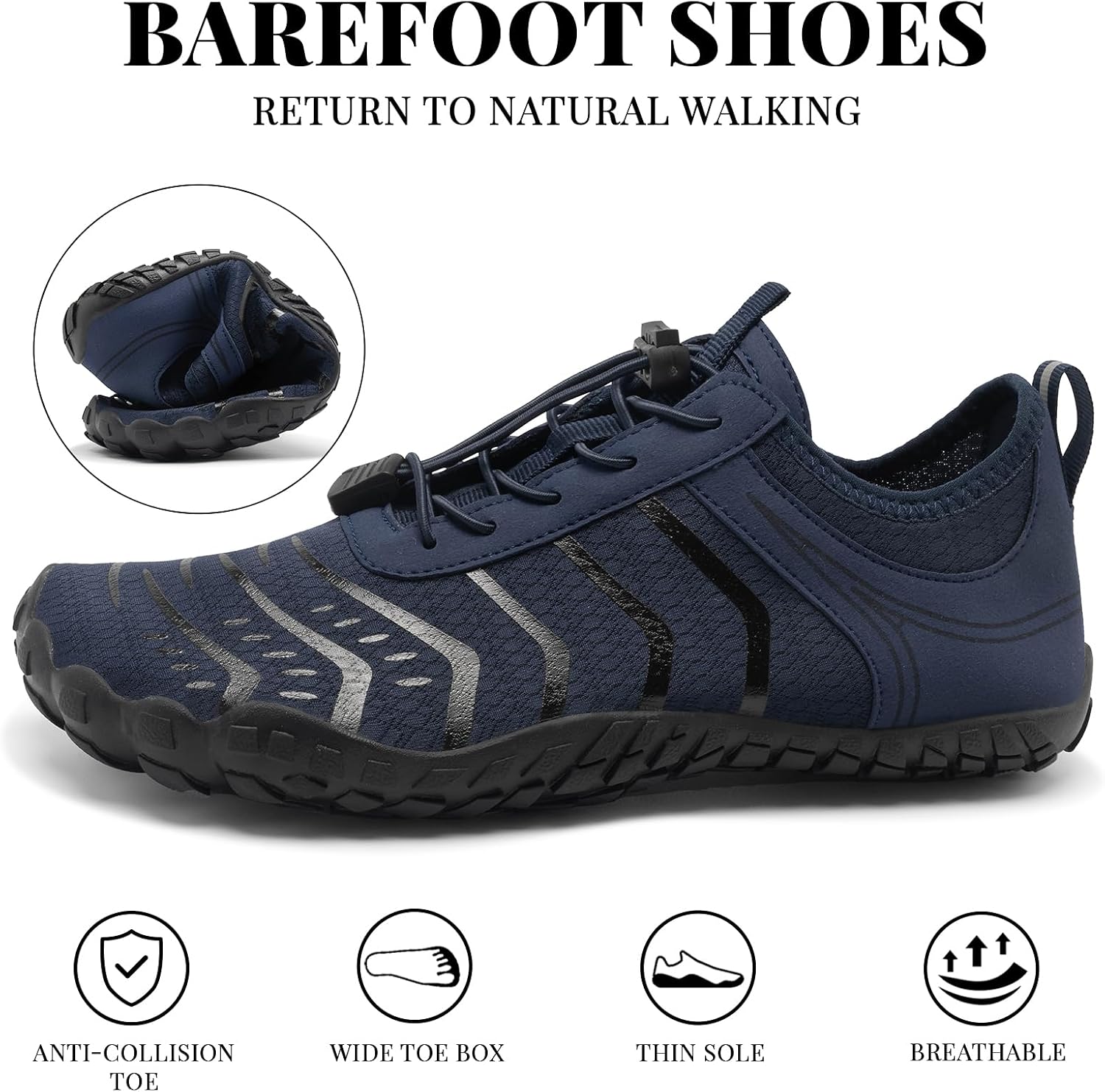 Thumbnail 3 de 2026 Hiking Barefoot Shoes for Women and Men: Wide Toe Box, Zero Drop, Non-Slip Ground Grip