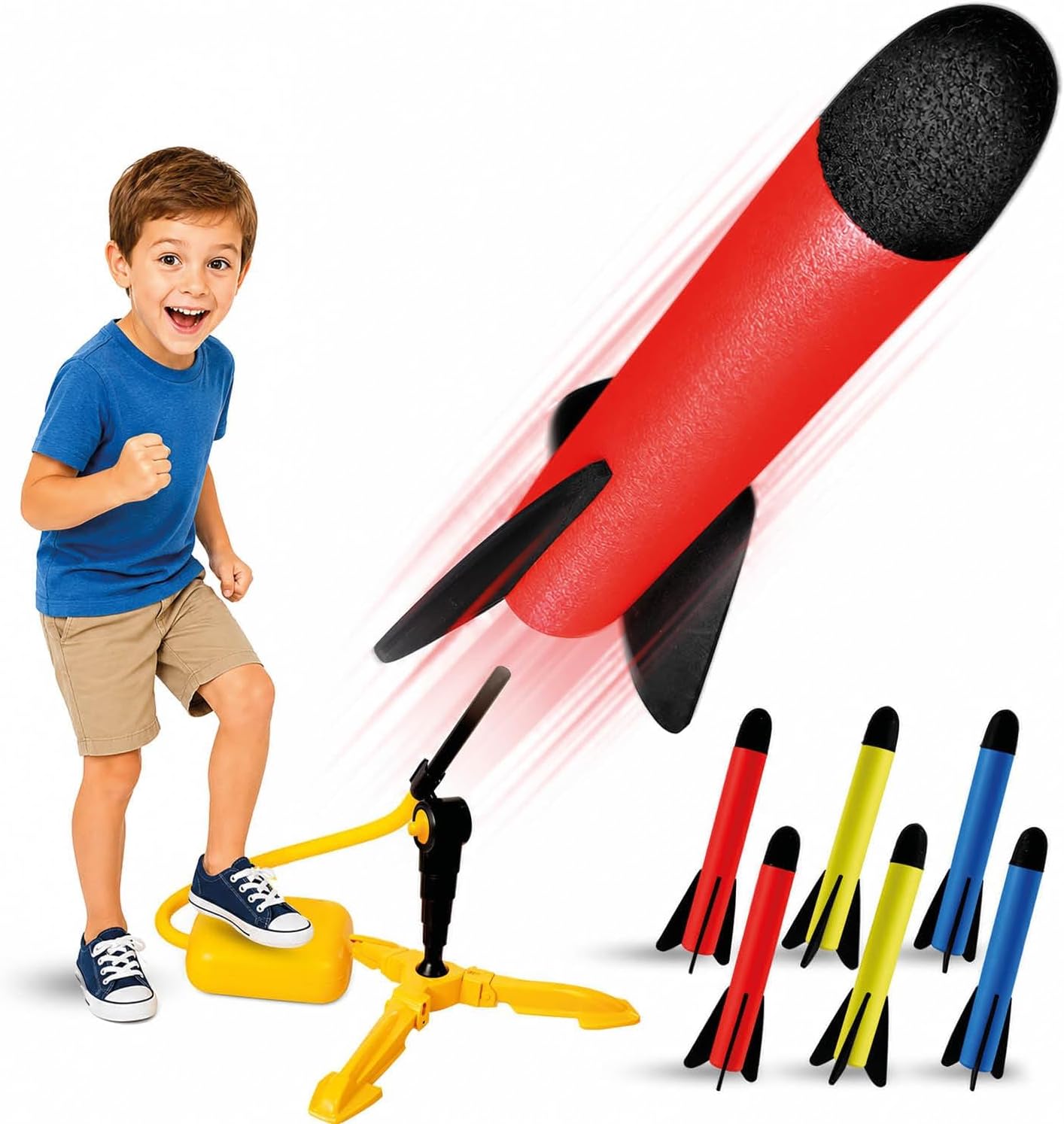 Detalle de Rocket Launcher for Kids: Outdoor Foam Rocket Set for Ages 4–8