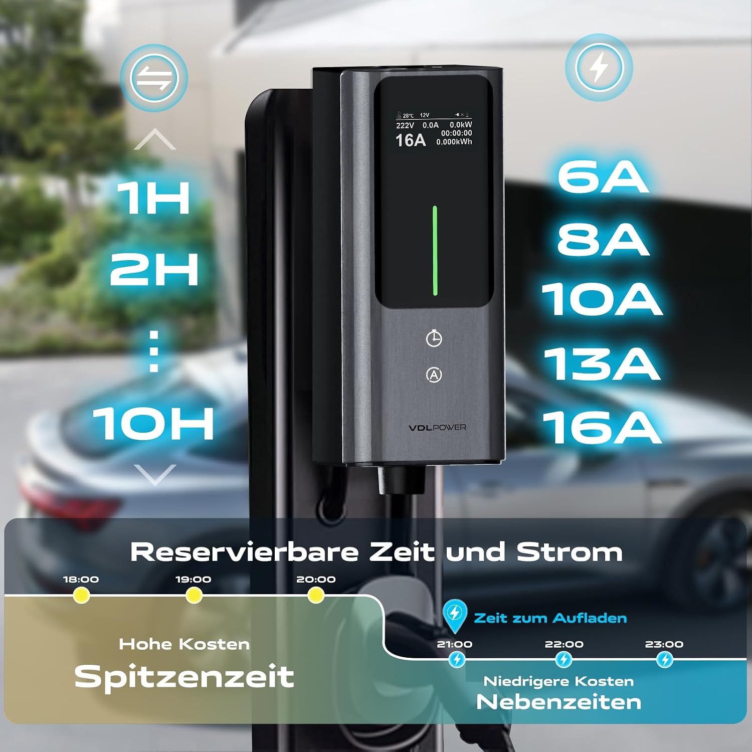 Thumbnail 1 de VDLPOWEREU EV Ladekabel Typ 2 – 3,6 kW, 5 m, mit LED-Anzeige und IP65