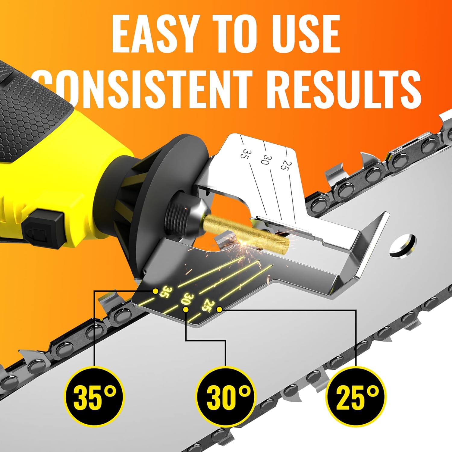 Detalle de EzzDoo Electric Chainsaw Sharpener Kit with 6 Bits
