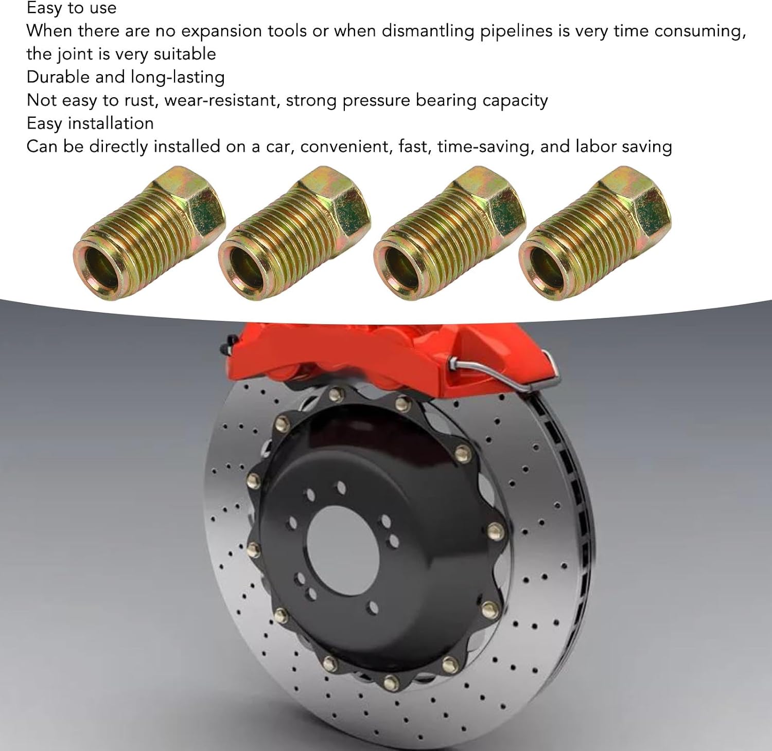 Detalle 2 de Aramox bromsledningskopplingar, 3/8 tum UNF för 3/16-tums rör, 30-pack