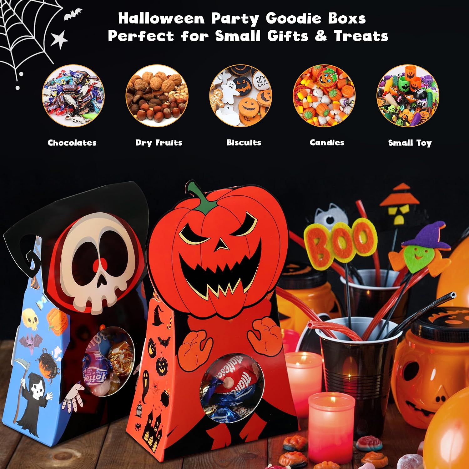Detalle 2 de Giiffu Halloween Treat Boxes, 54-Pack