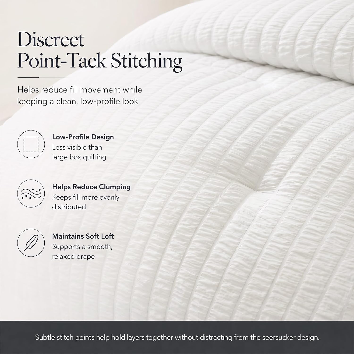 Thumbnail 3 de CozyLux Full Size 7-Piece Seersucker Comforter Set with Sheets (White)