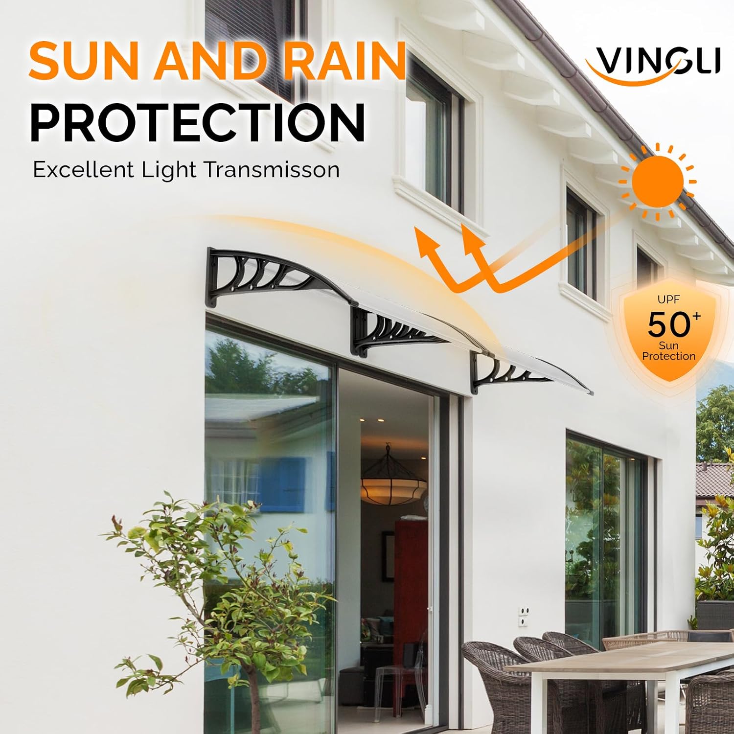 Thumbnail 4 de VINGLI newawning Door Awning, 30 x 40-Inch Clear Polycarbonate Panel