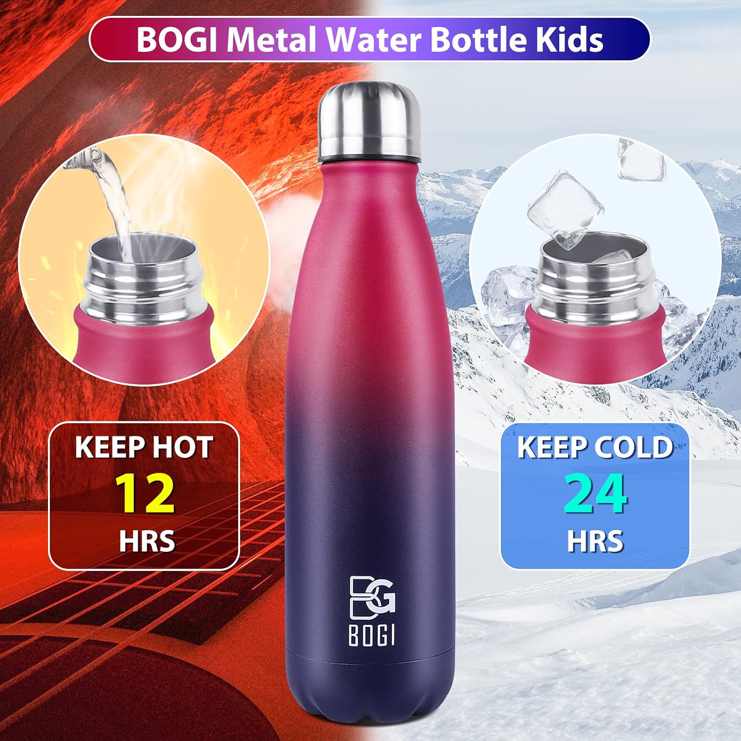 Thumbnail 3 de BOGI 2 Pack Insulated Water Bottle 750ml