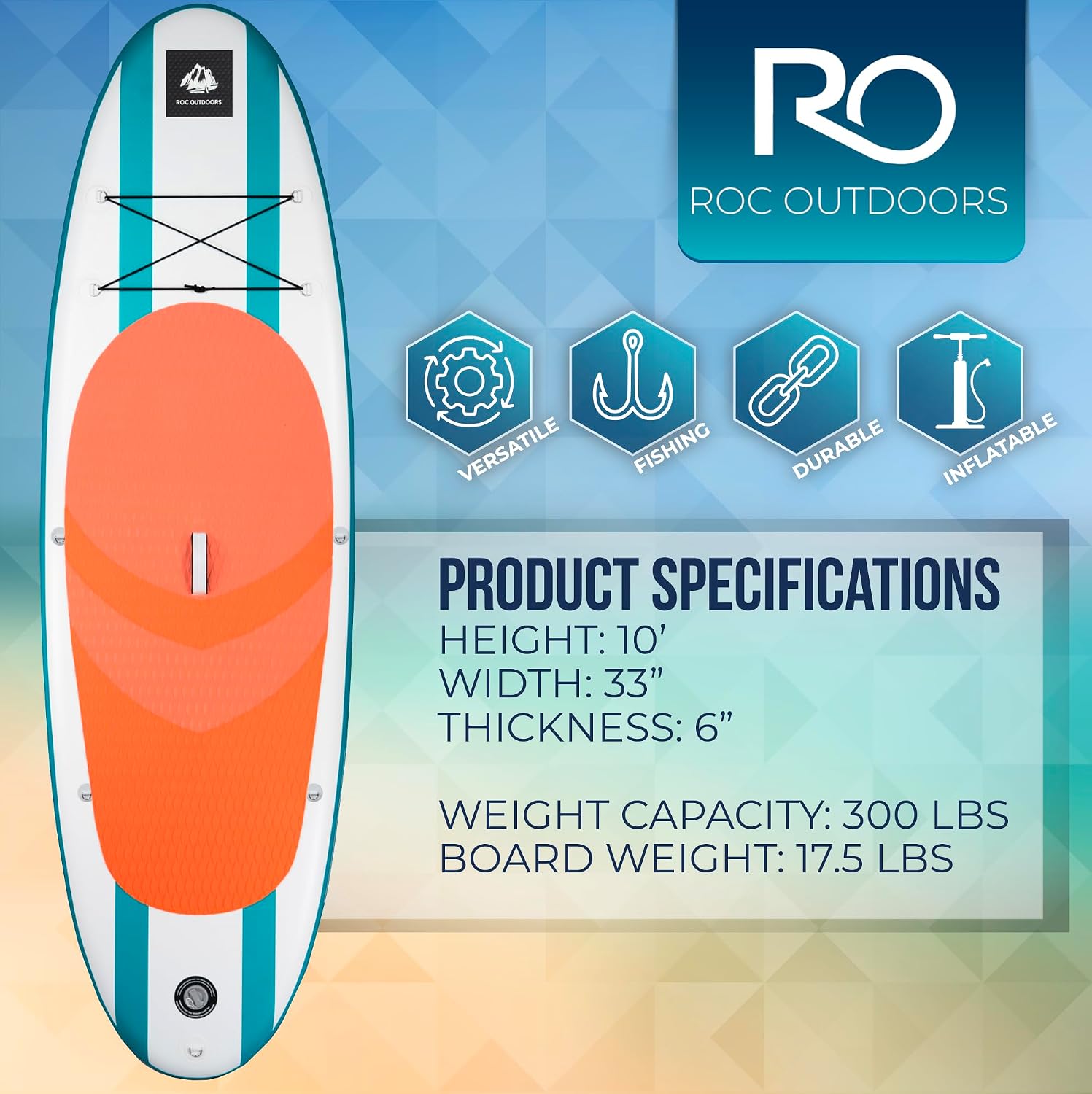 Thumbnail 4 de Roc Inflatable SUP 33" Wide Deck