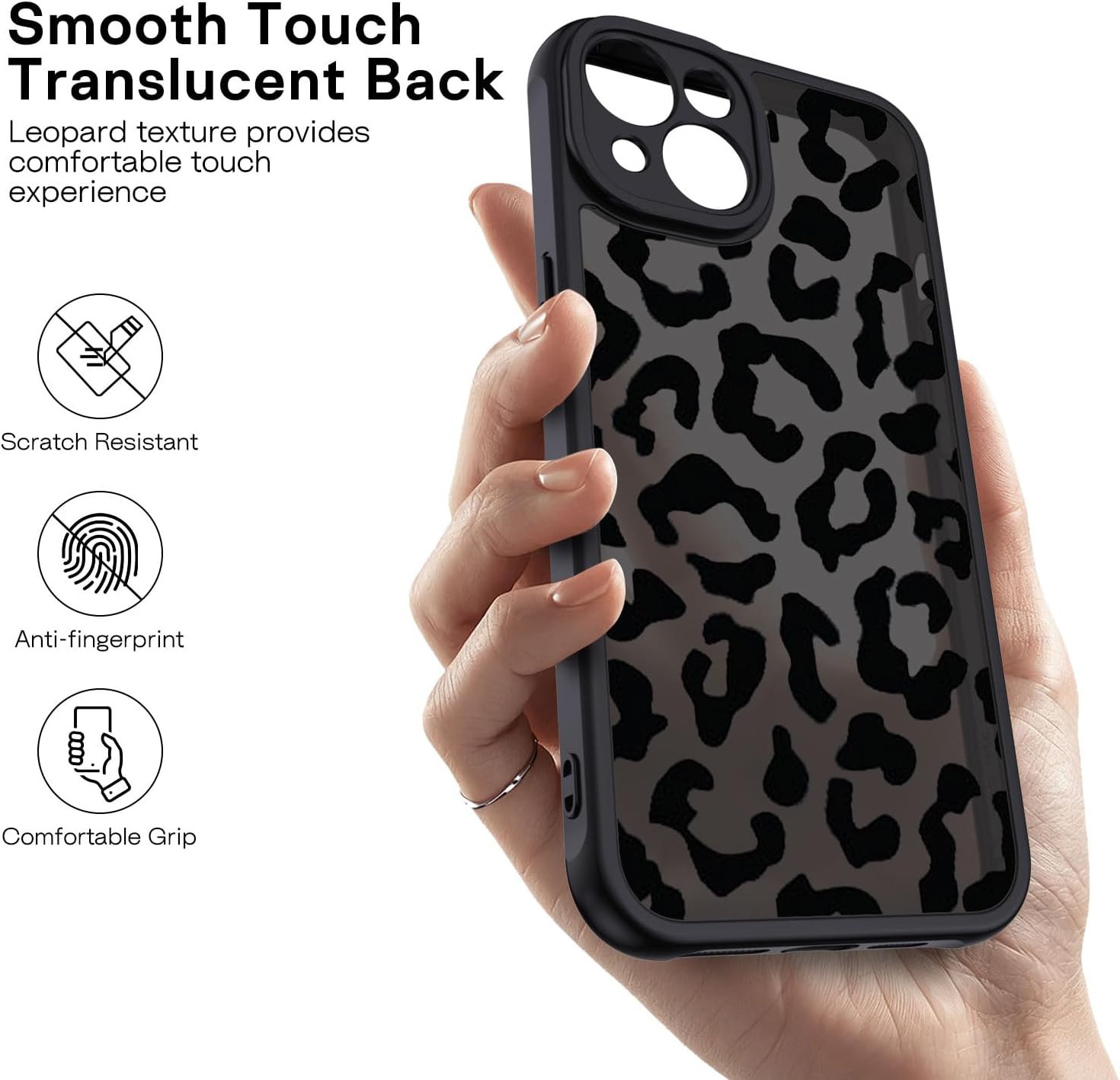 Thumbnail 5 de XTCASE Coque iPhone 14 Motif Léopard Noir
