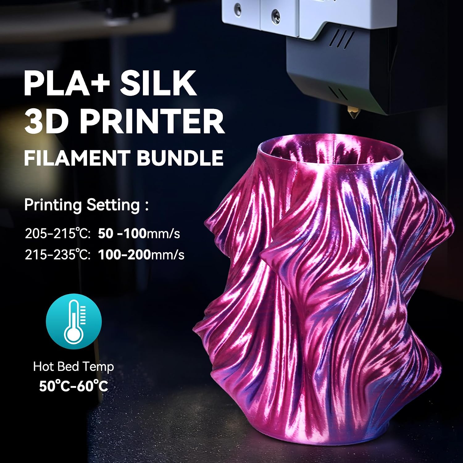 Detalle 2 de SUNLU PLA+ Silk 4KG filament bundle