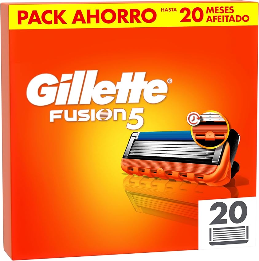 Gillette Fusion5 Recambios 20U con 5 Hojas y Banda de Gel ✂️