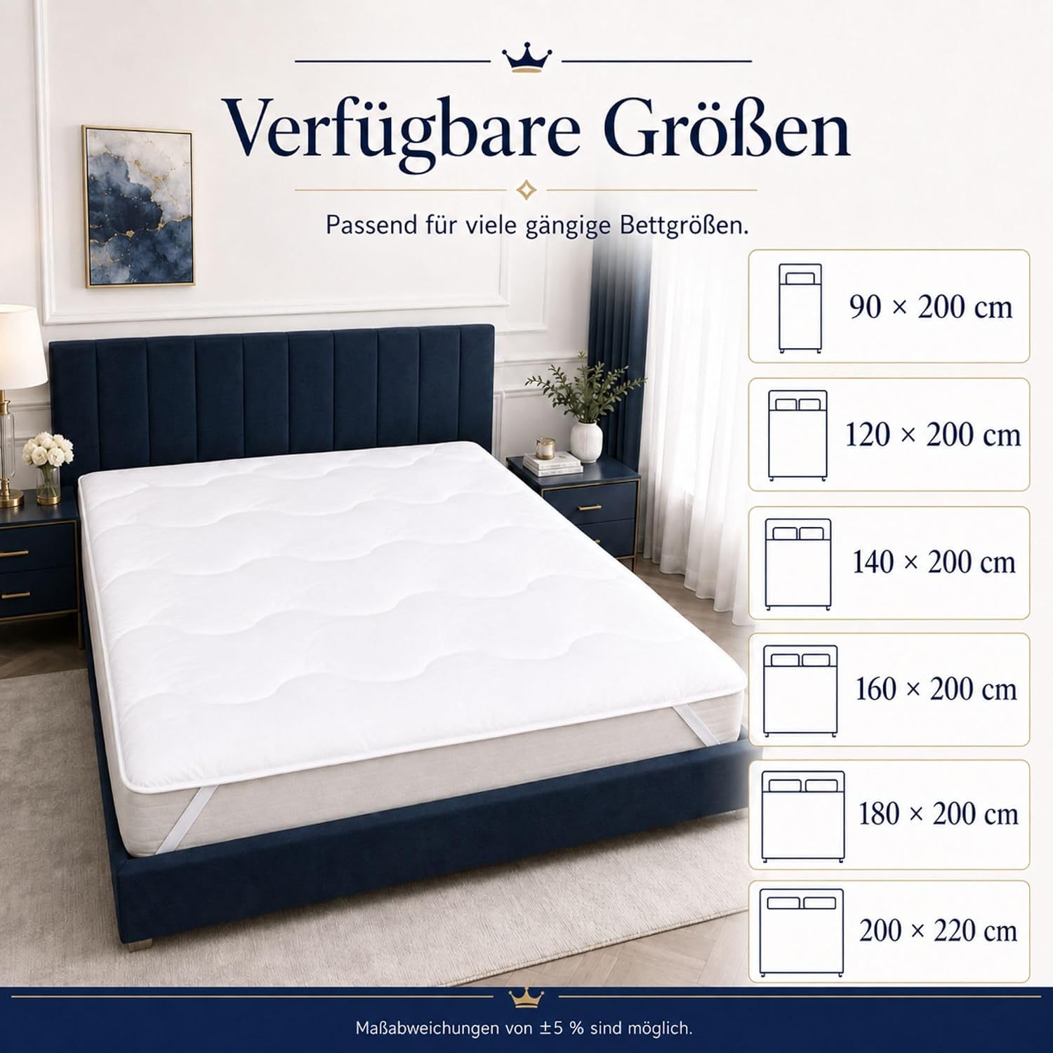 Detalle de Amazinggirl bäddmadrass 160x200 cm – kviltat madrasskydd i polyester