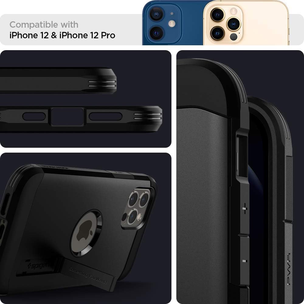 Detalle de Spigen Tough Armor coque pour iPhone 12 / iPhone 12 Pro – Noir