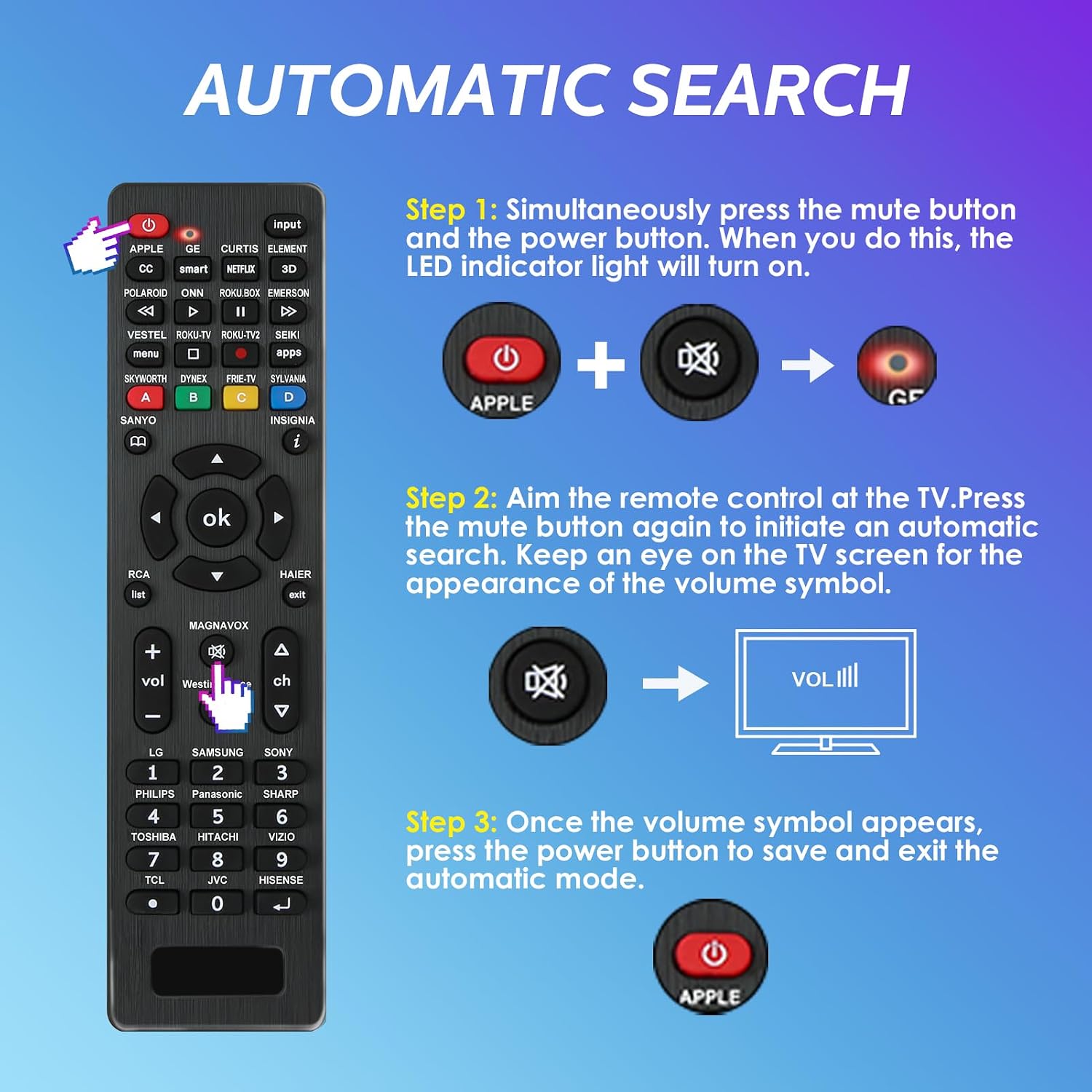 Detalle de Gmatrix for Univeral TV Remote Universal TV Remote Control, Pink, 20 Buttons