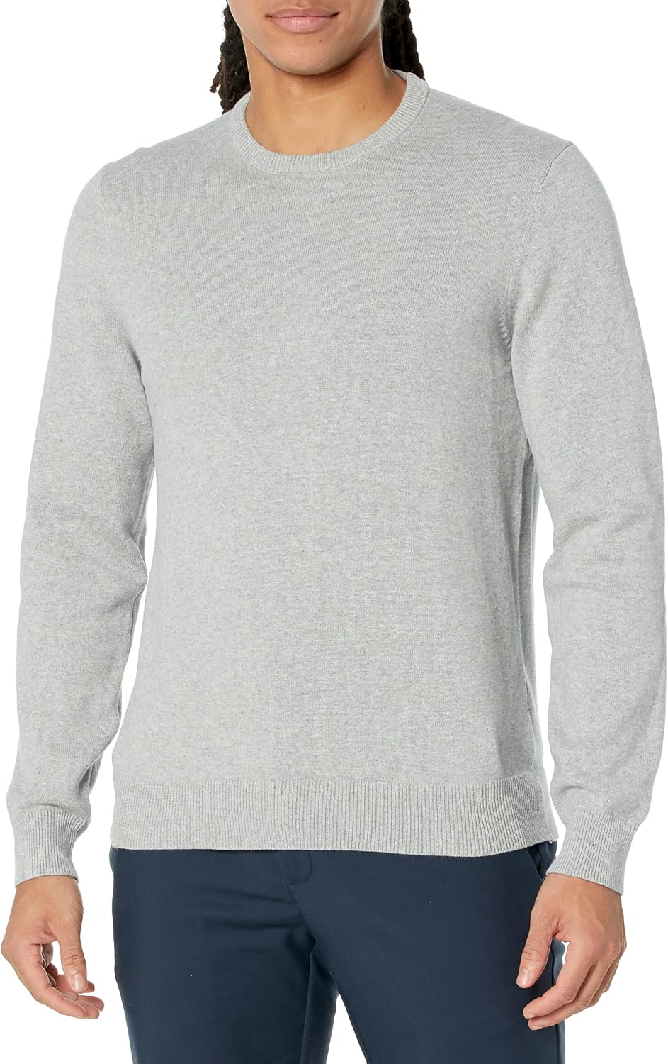 Detalle 2 de Amazon Essentials Pull homme à col rond, coton, blanc et noir à rayures, L