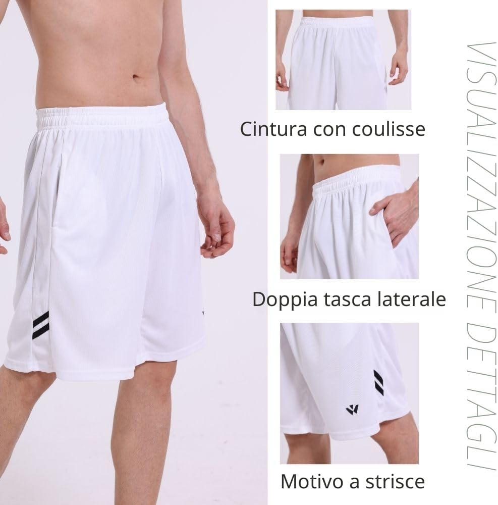Detalle de Fovdtaa: Confezione da 5 pantaloncini sportivi da uomo con tasche ed elastico in vita, asciugatura rapida