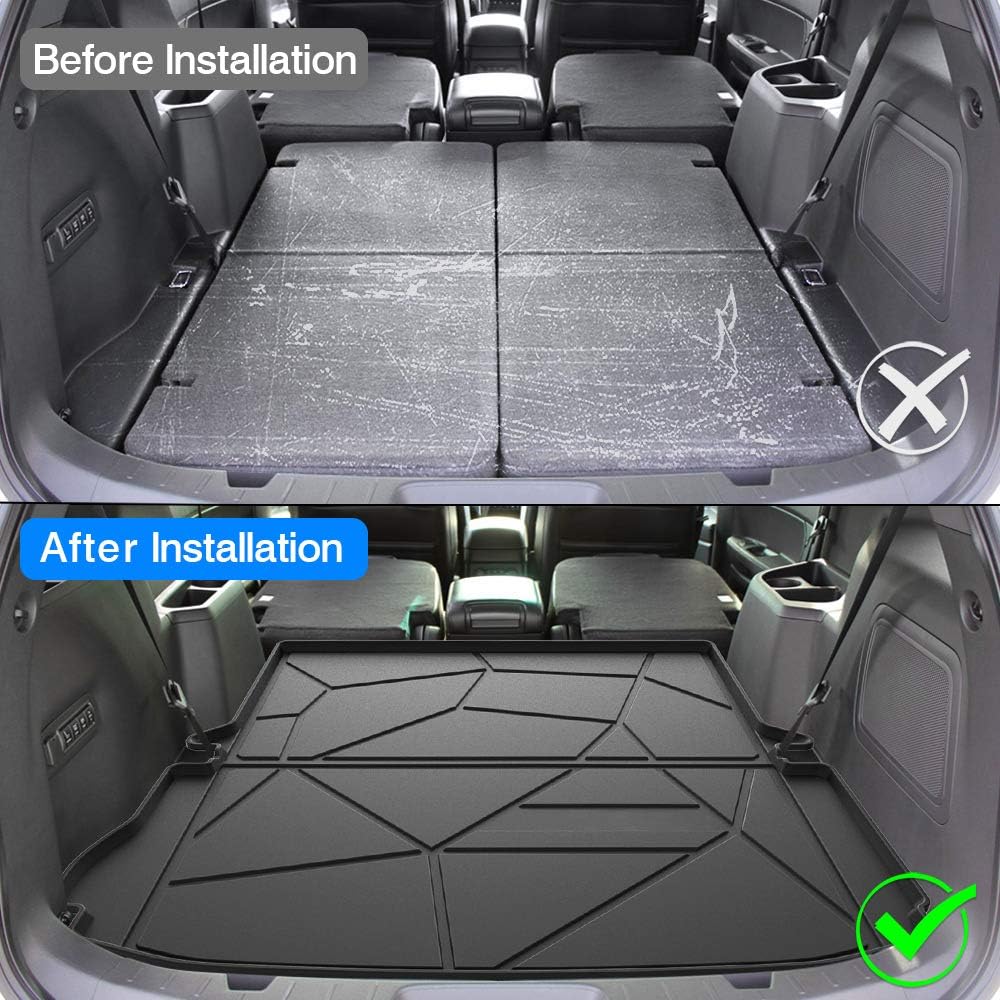 Thumbnail 2 de KUST Trunk Cargo Mat for 2011–2019 Ford Explorer — All-Weather Rear Cargo Liner (TPE Rubber, Raised Edge)