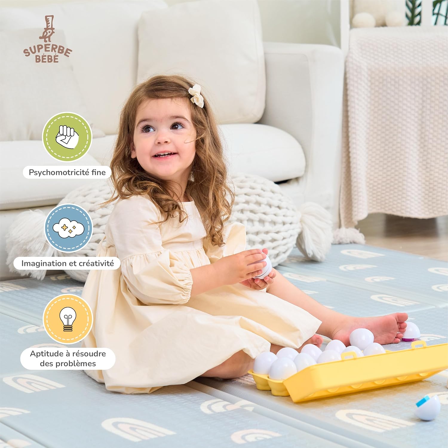 Thumbnail 3 de Jeu Montessori Bébé et Enfant – Œufs assortis en plastique à apparier selon formes et couleurs