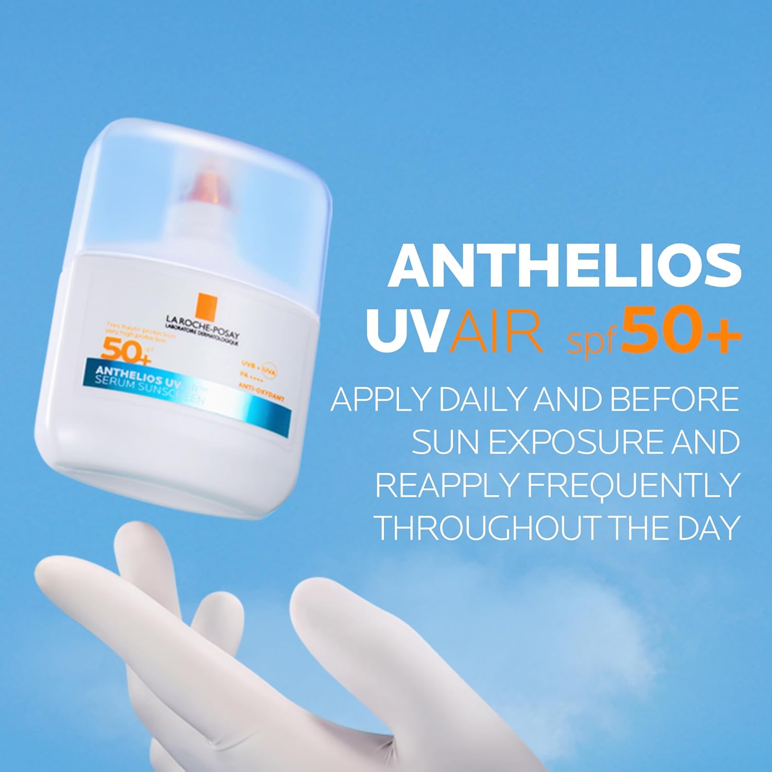 Detalle 2 de La Roche Posay Anthelios UVAIR Serum Sunscreen SPF50+ with Hyaluronic Acid, Niacinamide & Vitamin E