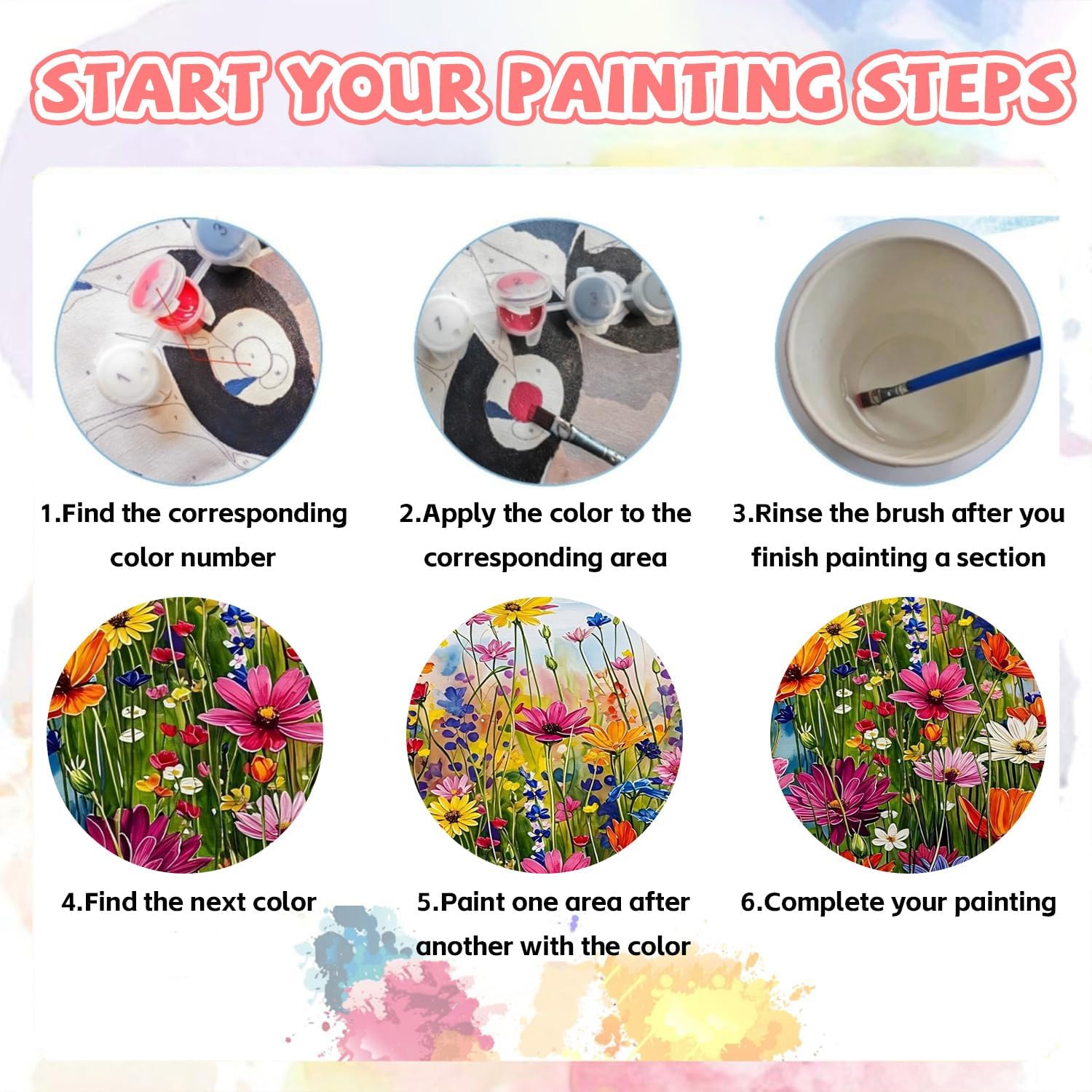 Thumbnail 6 de GOUGOUFAFA Flower Paint by Numbers for Adults — 16x20 in (40x50 cm)