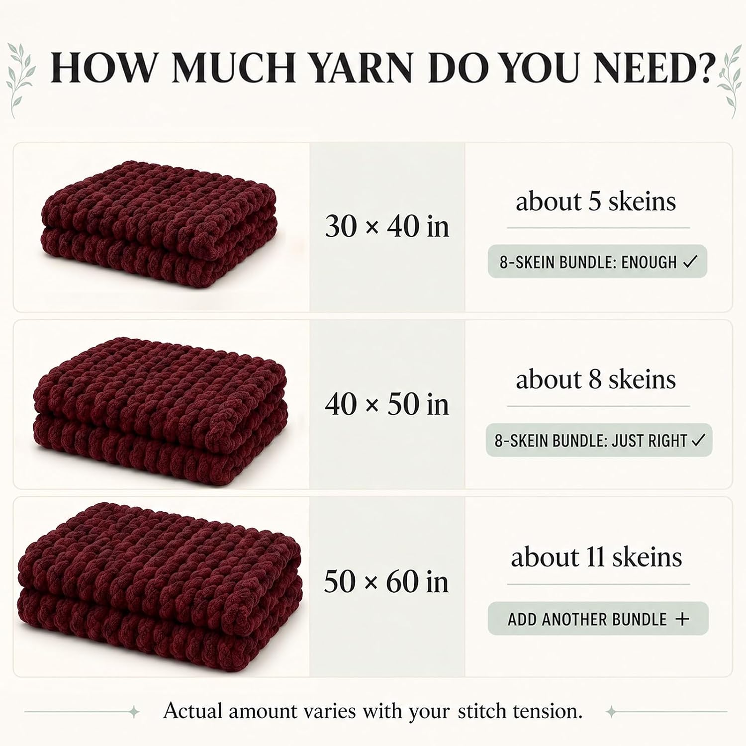 Detalle de Chunky Hand-Knitting Yarn, 8 Skeins