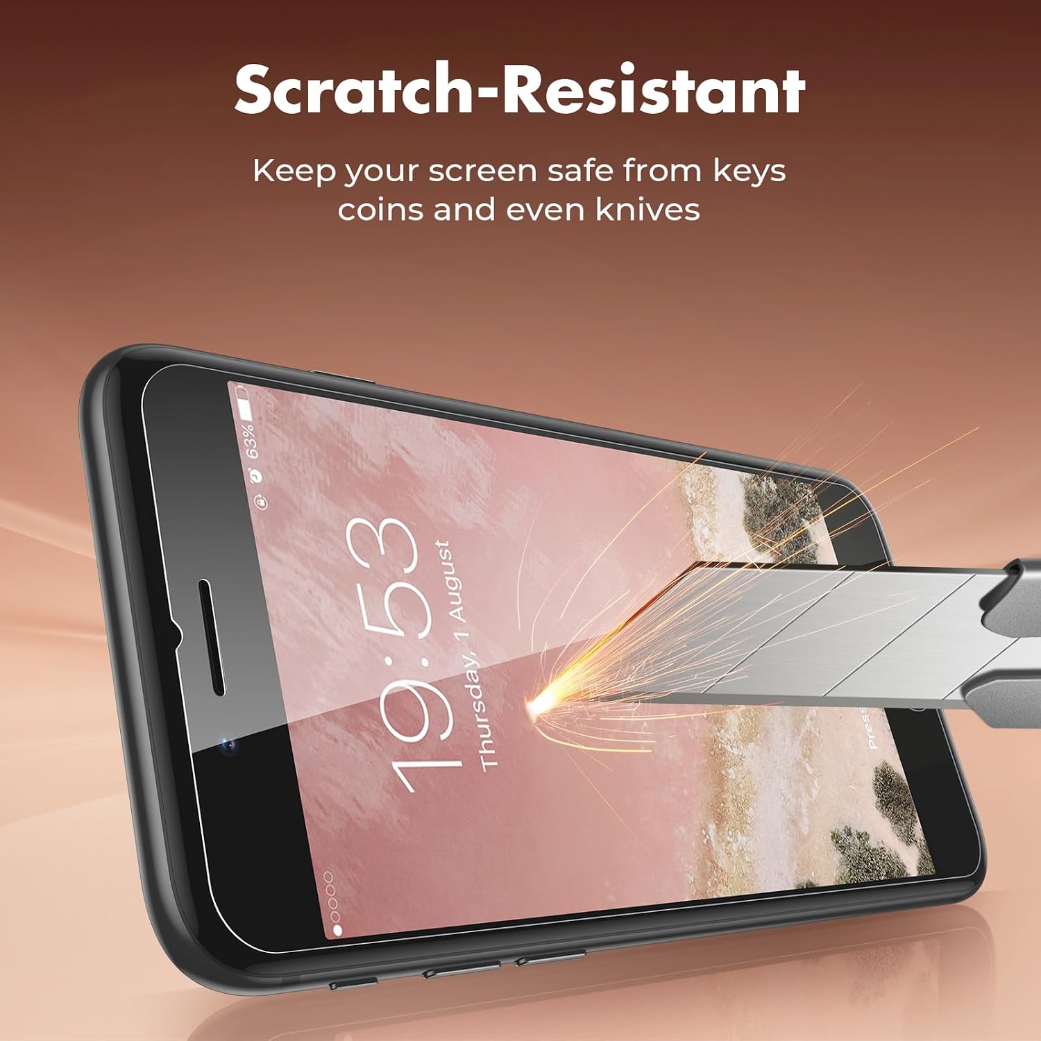Detalle 2 de UNBREAKcable Shatterproof Tempered Glass 2-Pack for iPhone 4.7"