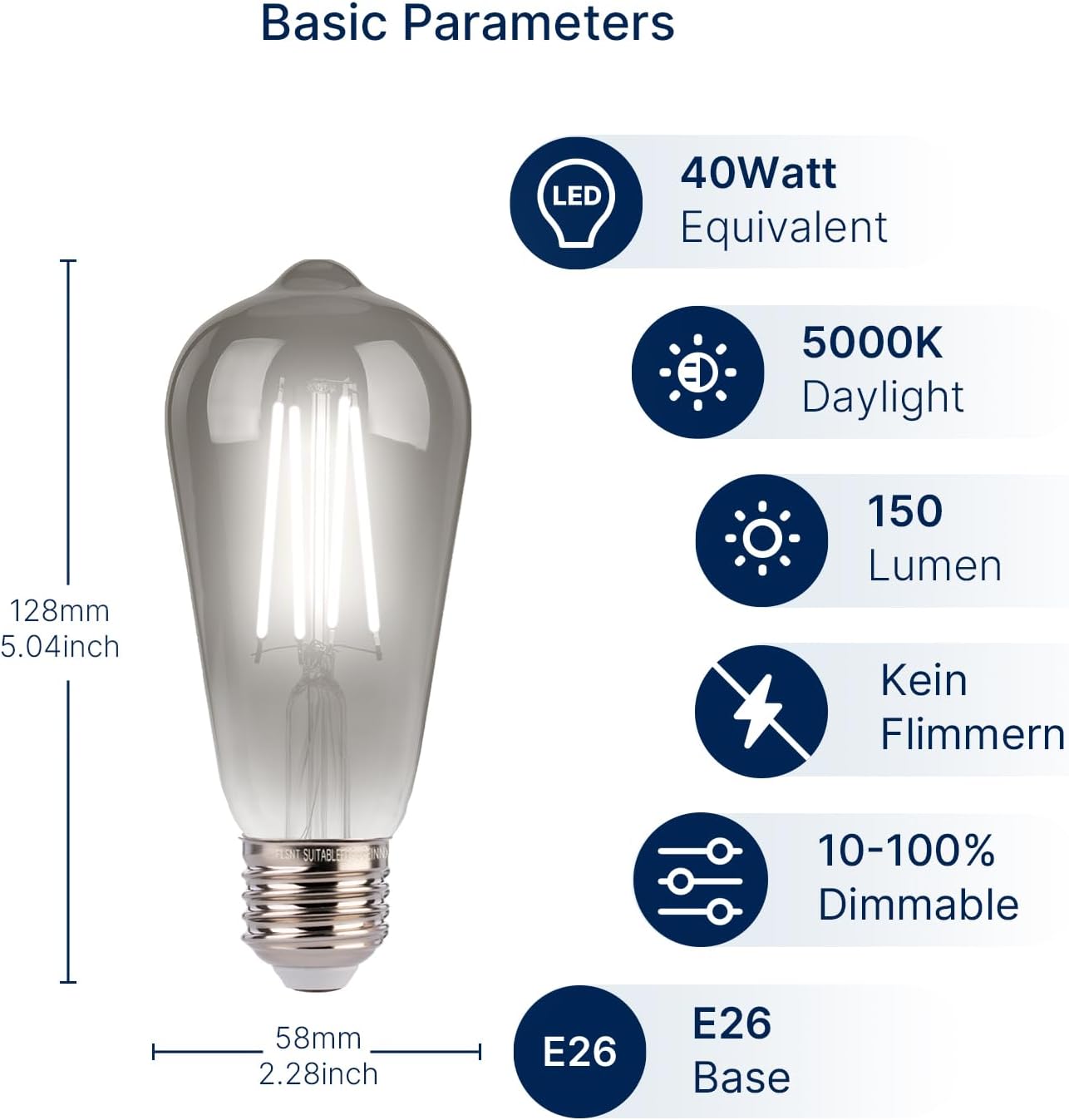 Detalle 2 de FLSNT LED Edison Bulb ST19