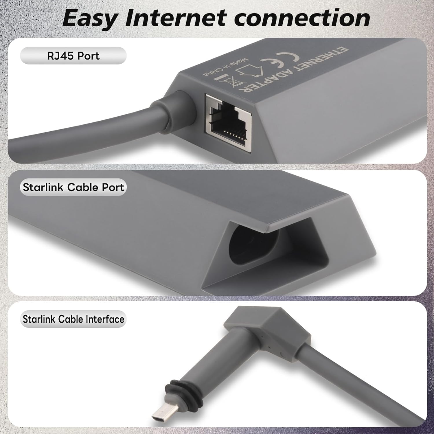 Thumbnail 2 de BOOBRIE Starlink Ethernet Adapter V2 1M for Starlink Gen 2 – 1Gbps Gigabit Wired Connection