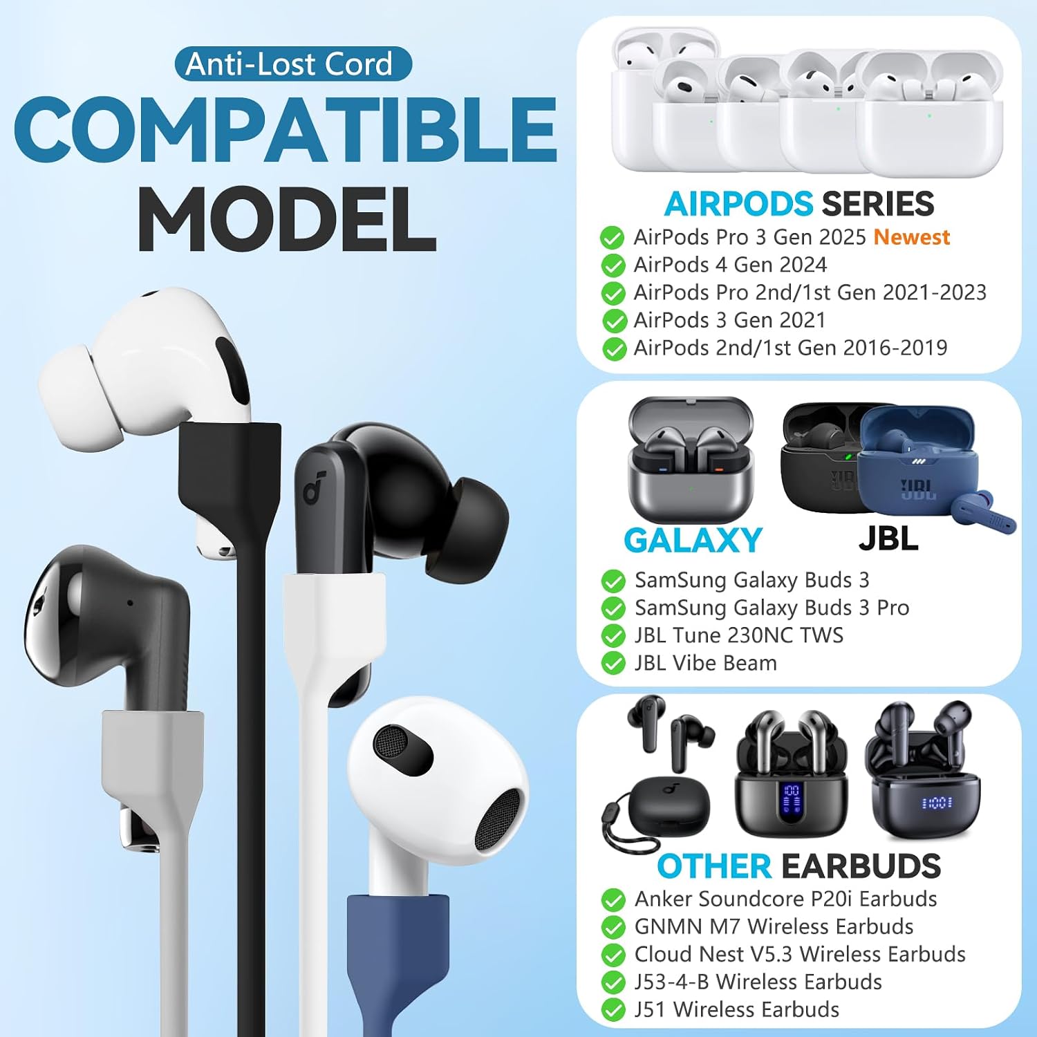 Detalle 2 de 5 Pack Ultra Strong Magnetic AirPods Straps
