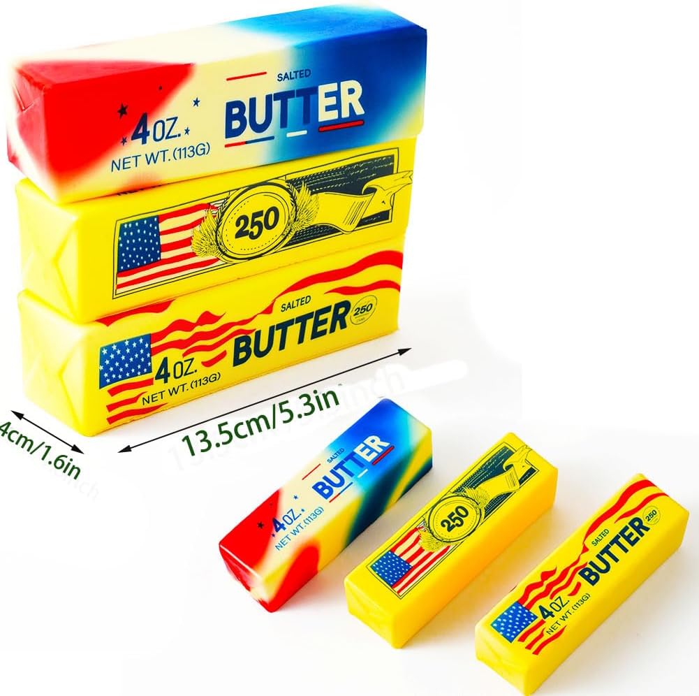 Thumbnail 1 de Butter Squishy Slow Rising Squeeze Toy: 2-Pack American Flag-Themed Desk Fidgets